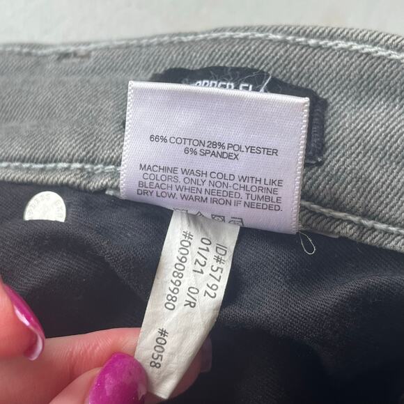 Express Gray High Rise 4 Way Hyper Stretch Cropped Flare Jean Size 0 Regular - Picture 5 of 12